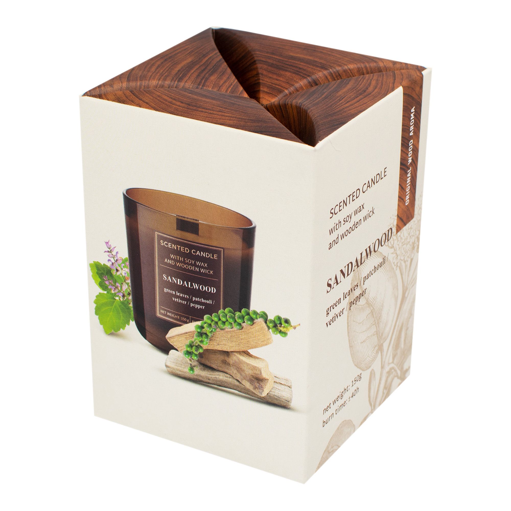 Свеча ароматизированная в стакане Древесина 150 г BARTEK WOOD (12)