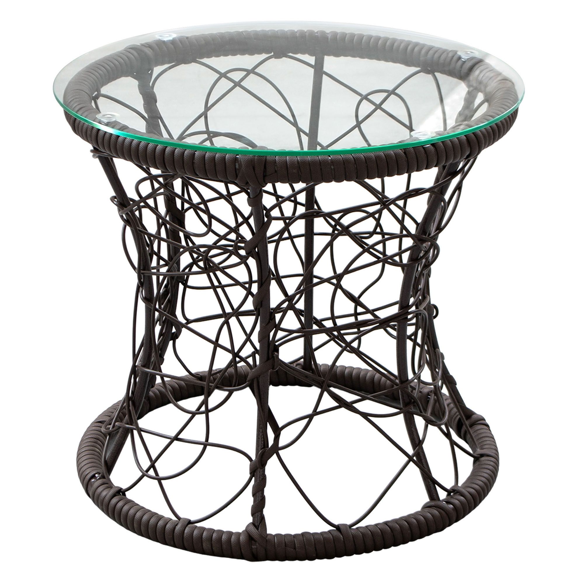 Стол Mamasan-Papasan d430 мм иск. ротанг плетение коричневое