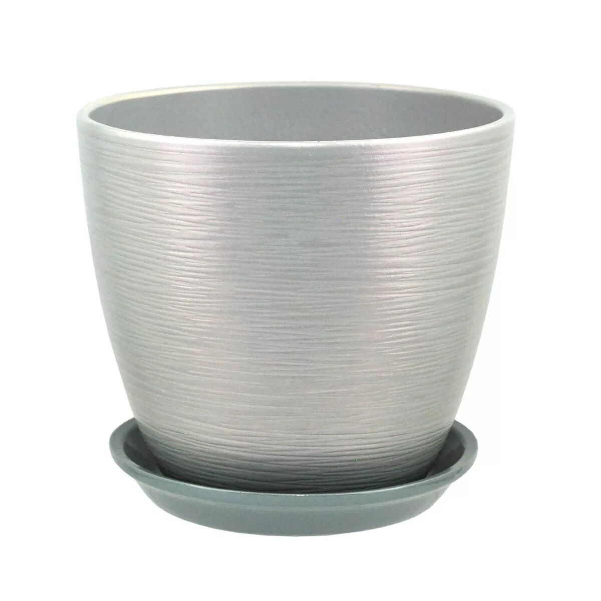 Горшок цветочный Бутон Перламутр серый 15 см 2 л