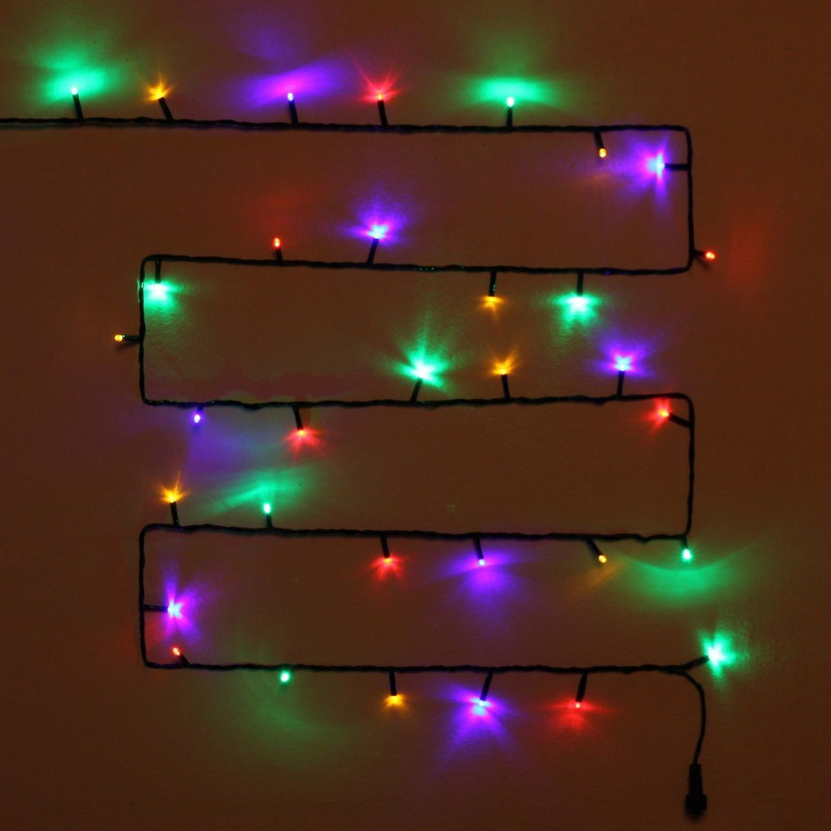 Гирлянда для улицы 15 м 180 ламп LED 8 реж, черный провод, IP54, мультицвет, соединение