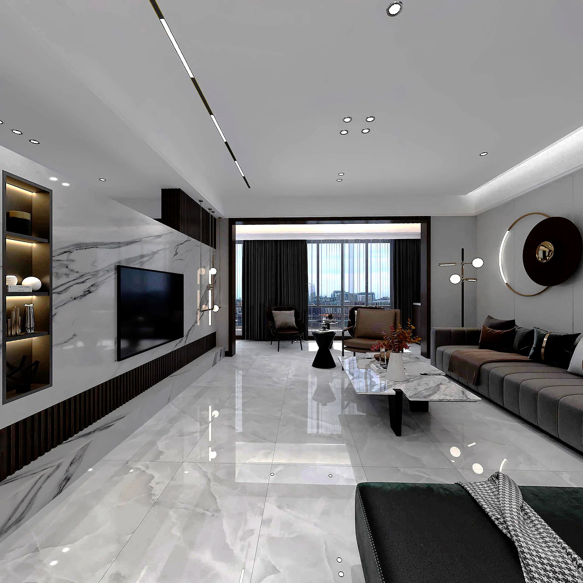 Керамогранит Ray Calix Grey 600x1200 мм карвинг 1,44 м2