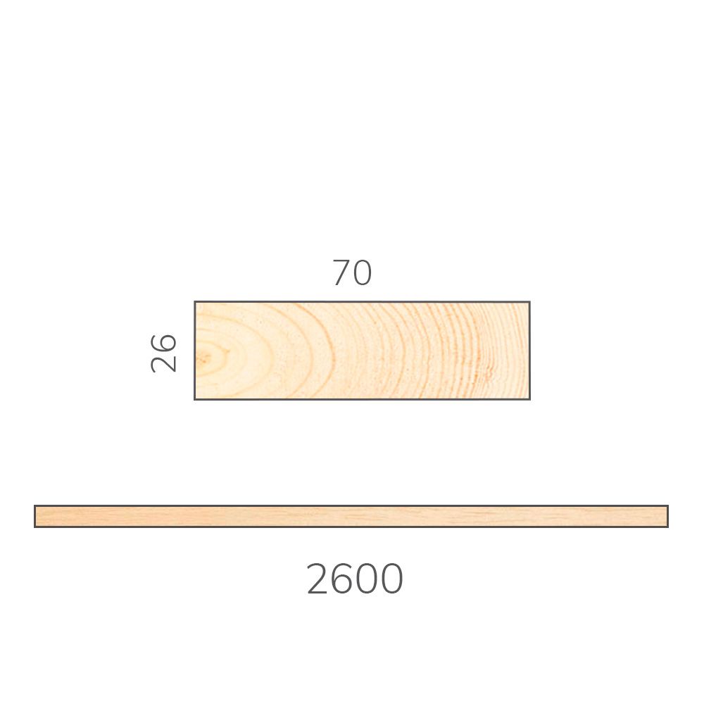 Полок 26х70х2600 мм липа сорт А
