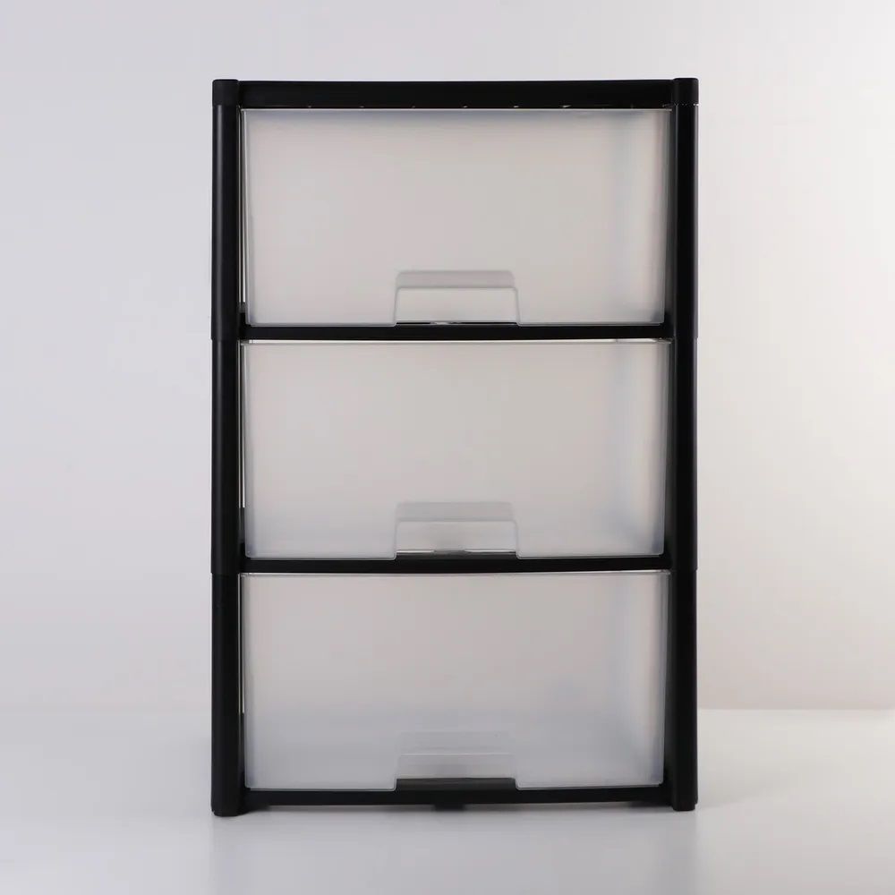 Комод Колорит 475х710х300 мм 3 ящика черный пластик