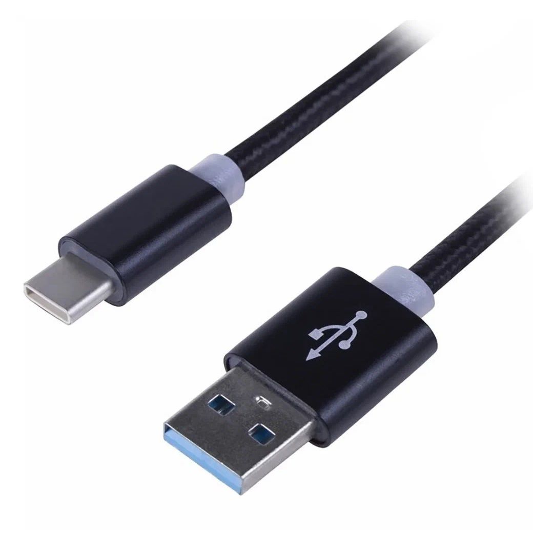Кабель USB (A) Rexant 3,1 type C в тканевой оплетке 1 м черный