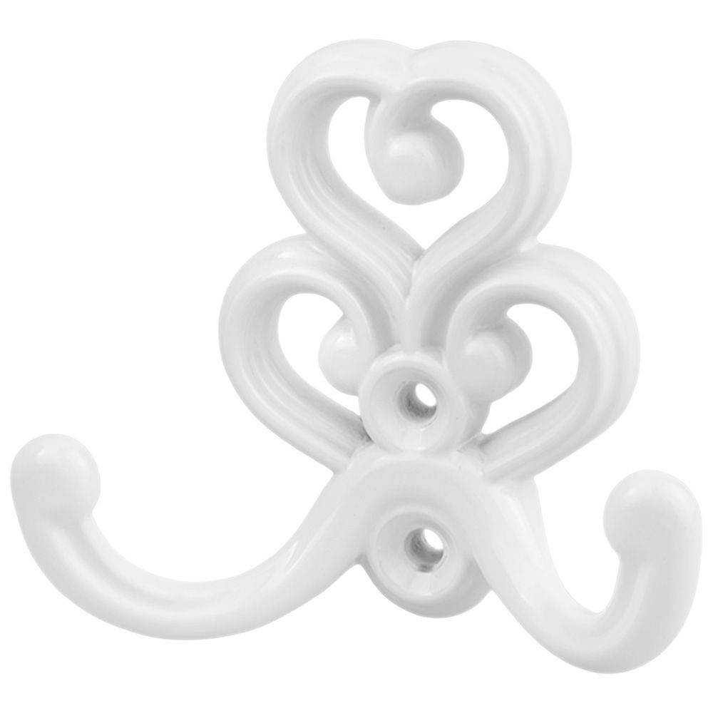 Крючок мебельный двойной №41 белый