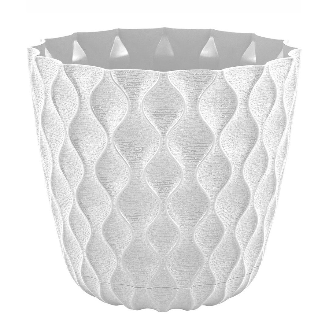 Горшок цветочный InGreen Wave Белоснежный жасмин 14,5 см 1,4 л с дренаж сеткой и съем поддоном