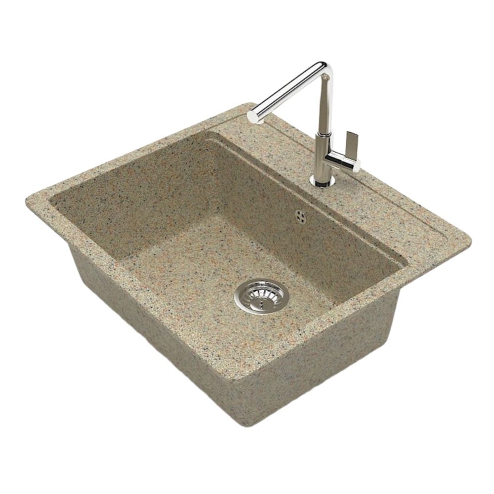 Мойка врезная Карельский камень 9/Q5 570х505х200 мм песочный