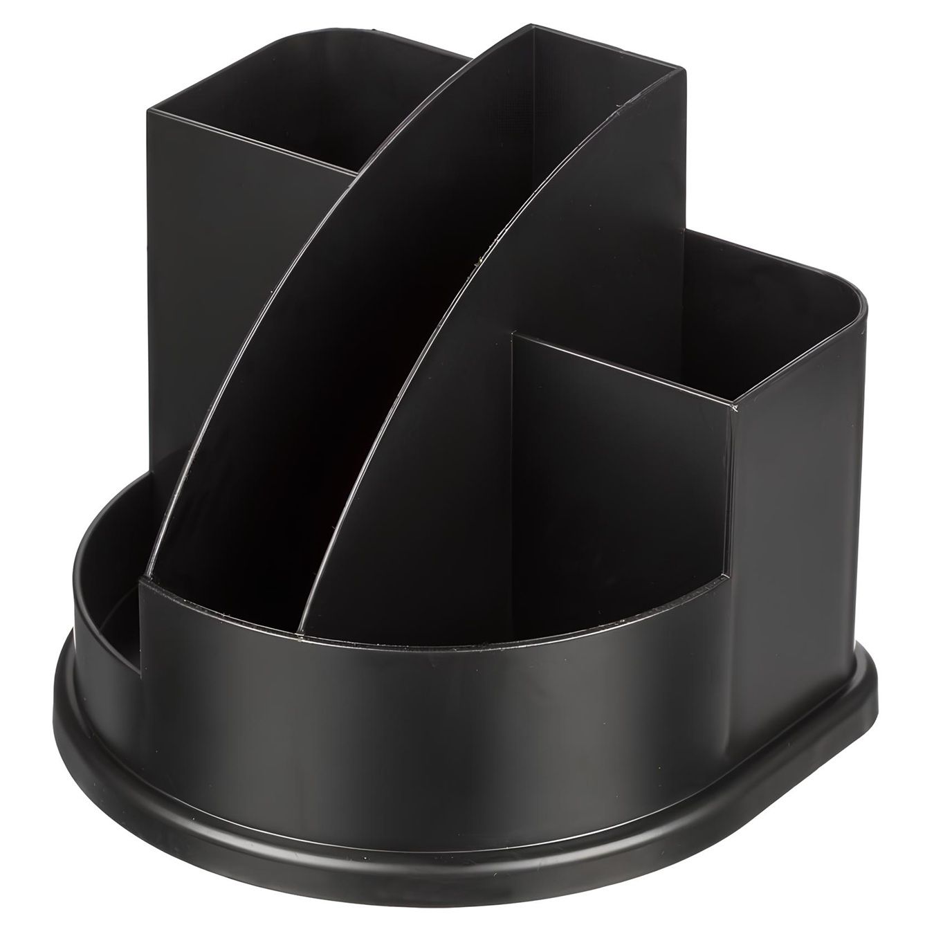 Подставка-органайзер СТАММ Авангард 132x122x108мм 5 отделений черная ОР52