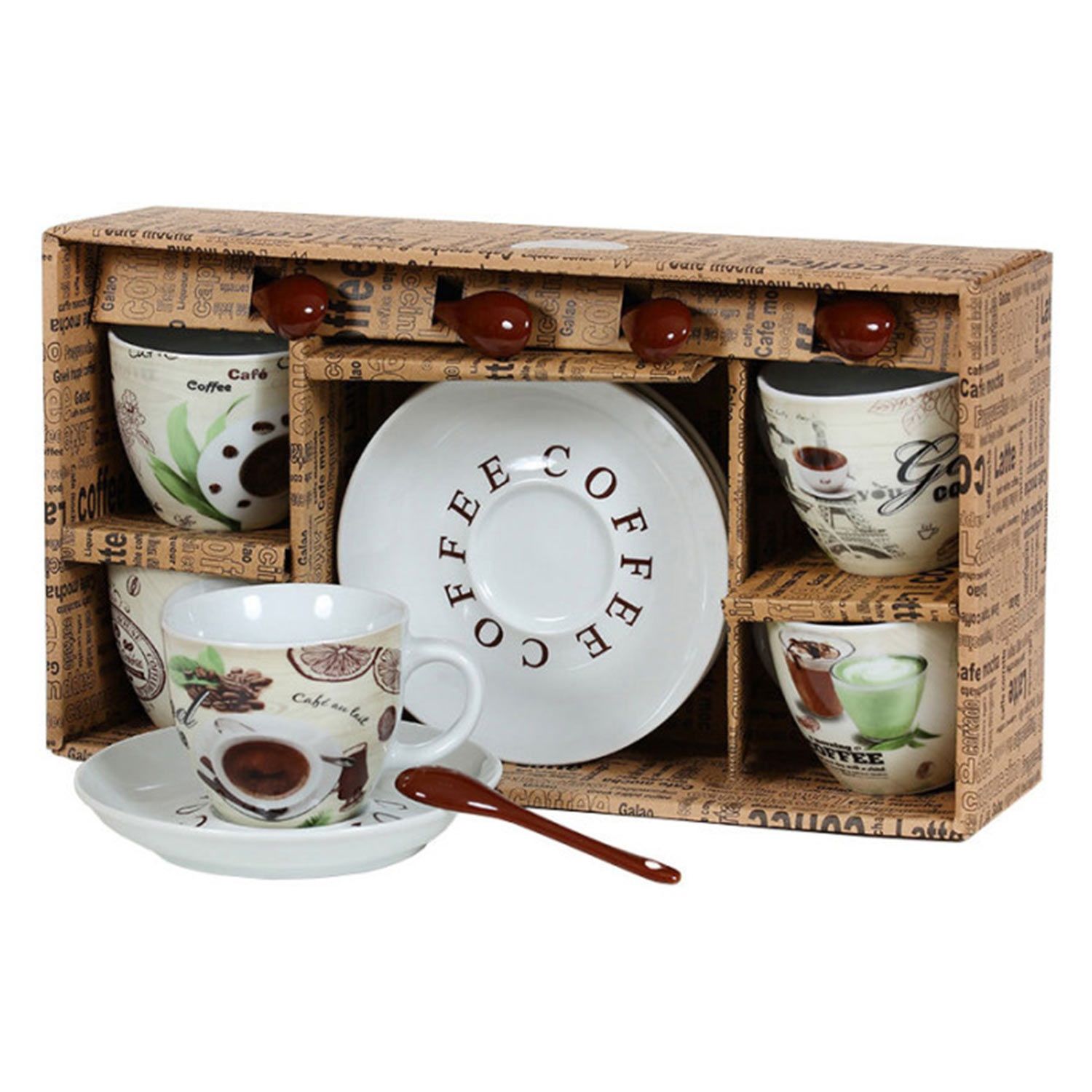 Набор чайный Кофе мира на 4 персоны 12 предметов с ложками 180 мл