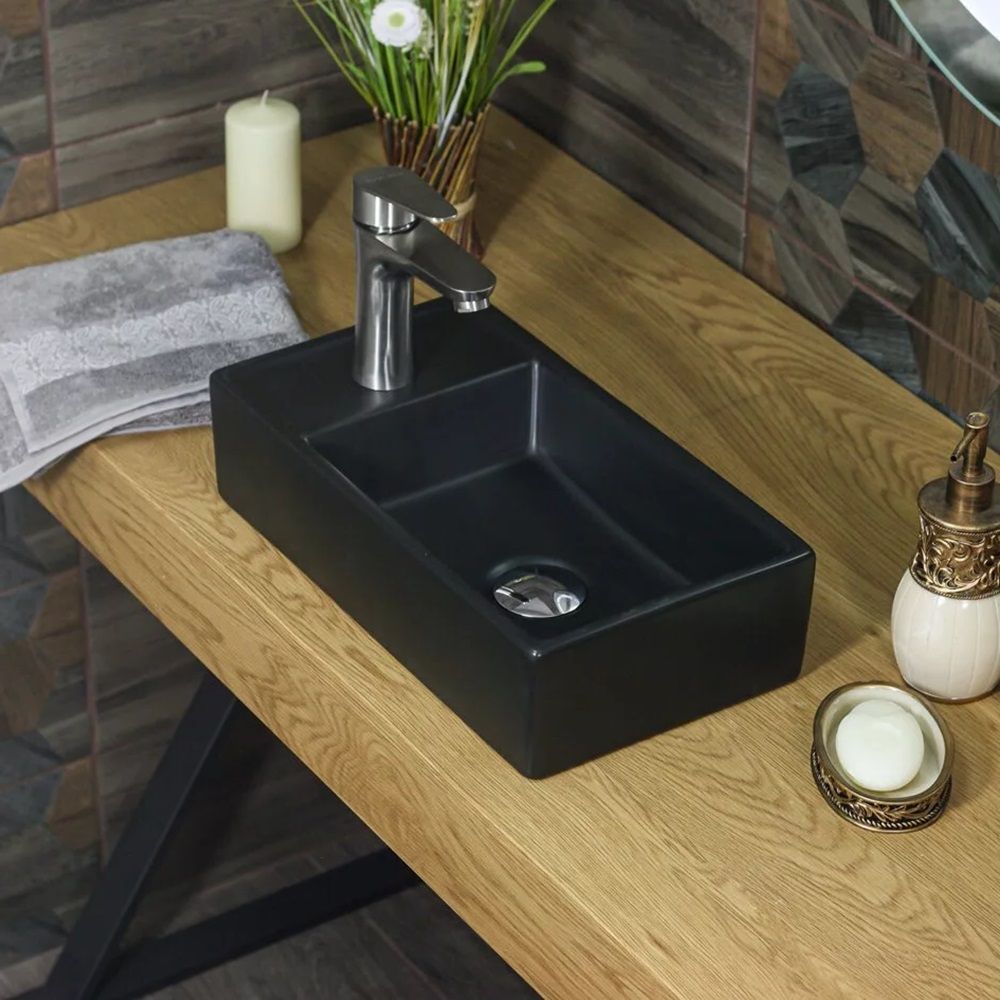 Раковина накладная Melana MLN-9048EYMB 410х220х100 мм черная матовая