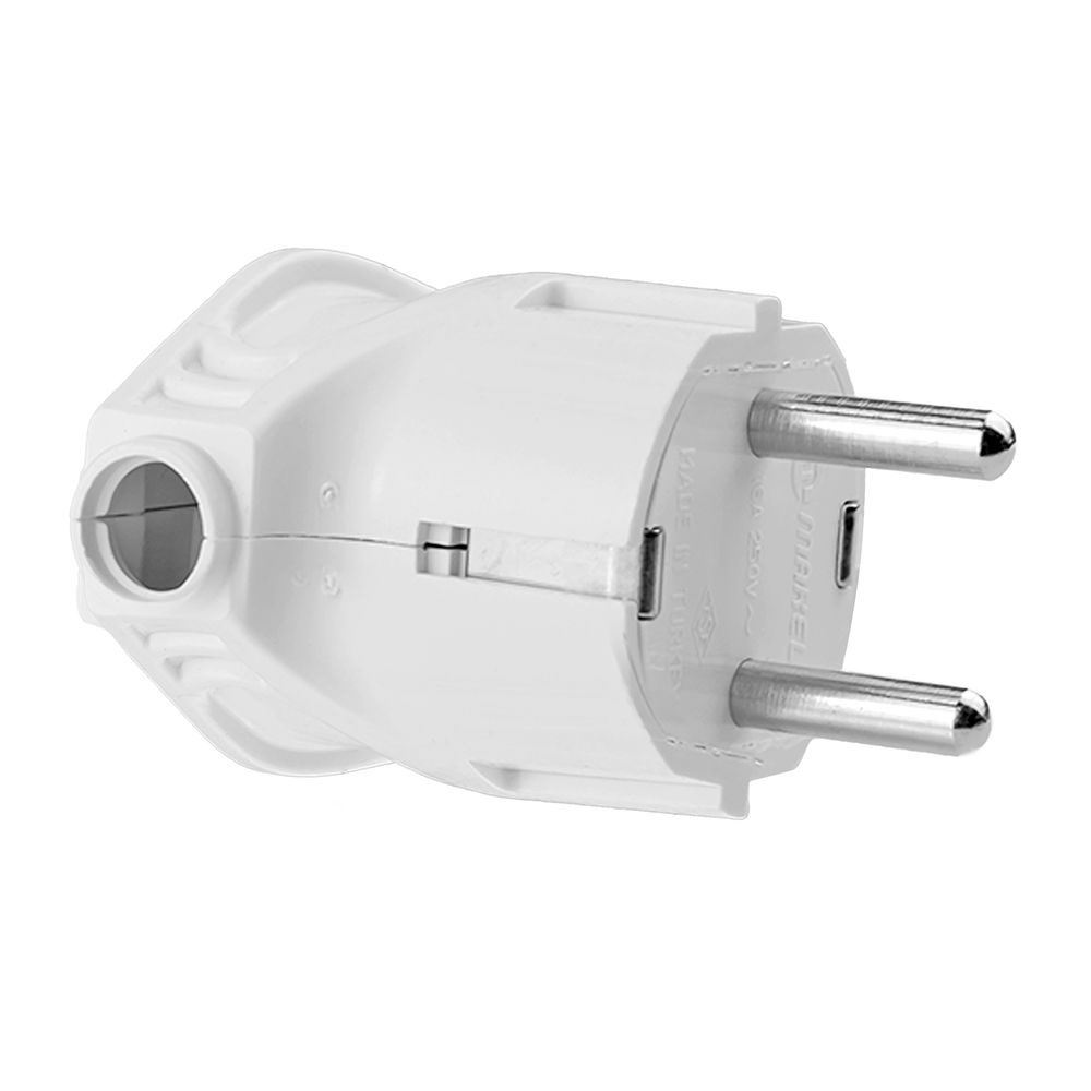 Вилка с заземлением угол 90 250В 16А MAKEL [10027]