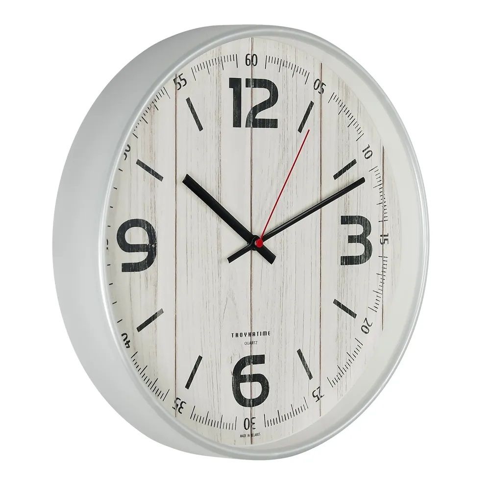 Часы настенные Тройка круг 30,5 см на светлом фоне Дерево 77777757