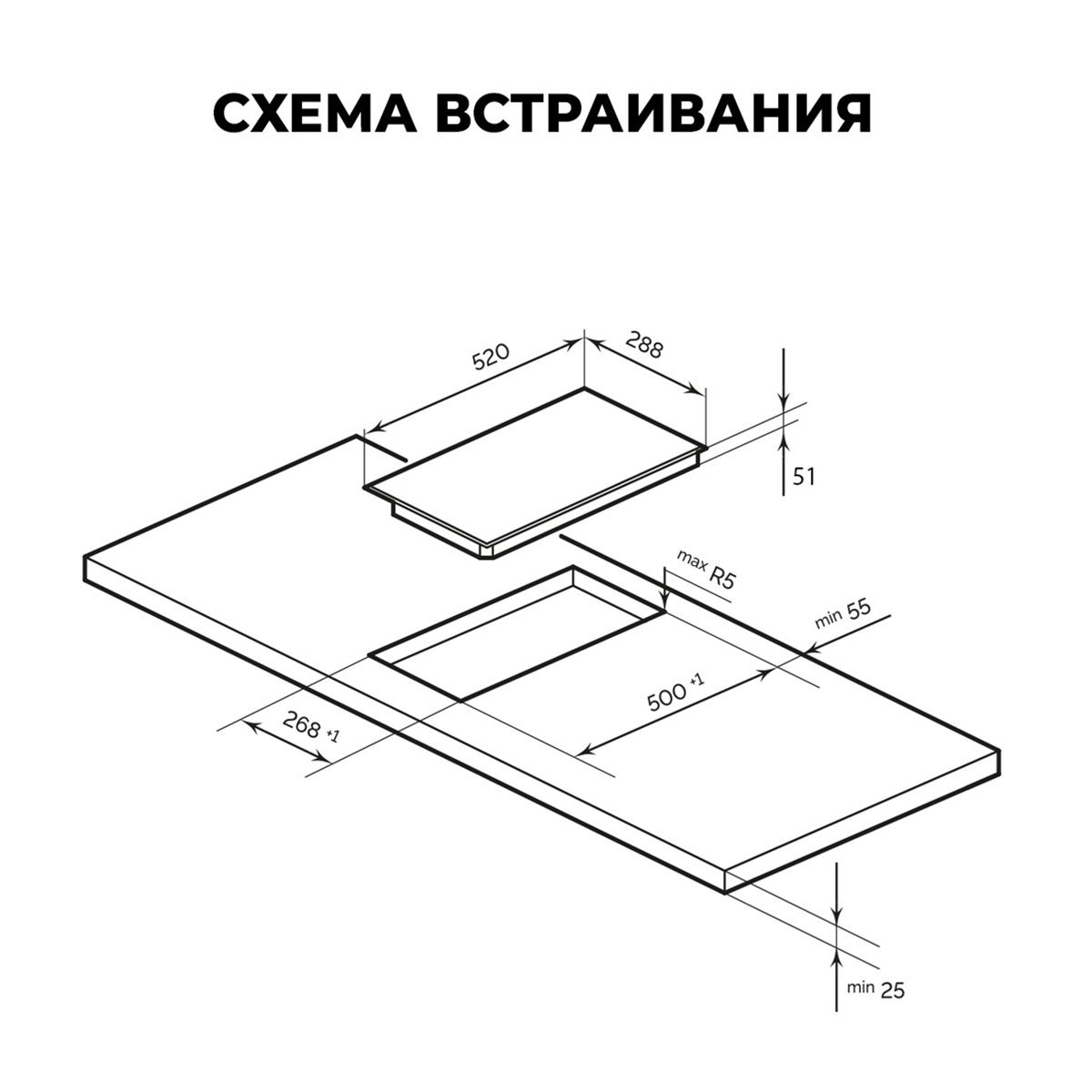 Панель варочная электрическая Lex EVH 320A BL 288х520 мм