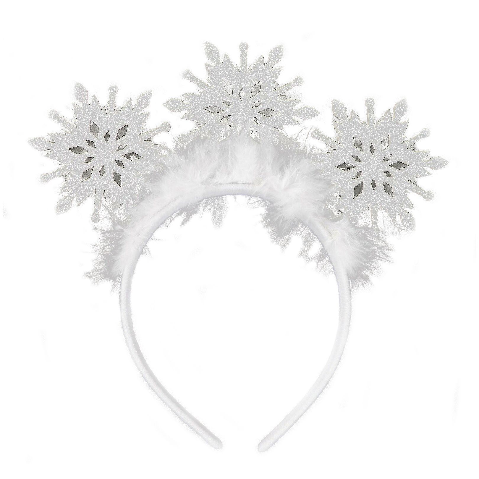 Ободок карнавальный Снежинки 19х11 см 10121-1951