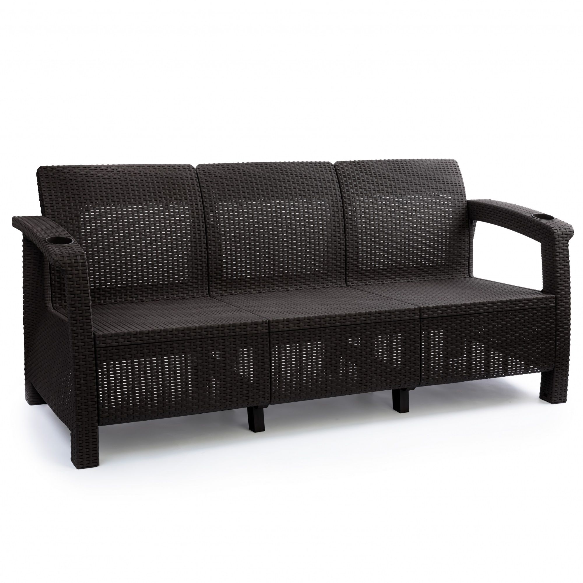 Диван иск. ротанг Ротанг-плюс 1880х700х790 мм Венге