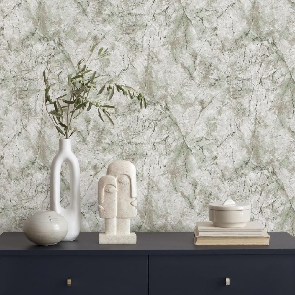 Обои Aurora Родос С40 4111 04 зеленые мрамор 1,06х10,05 м