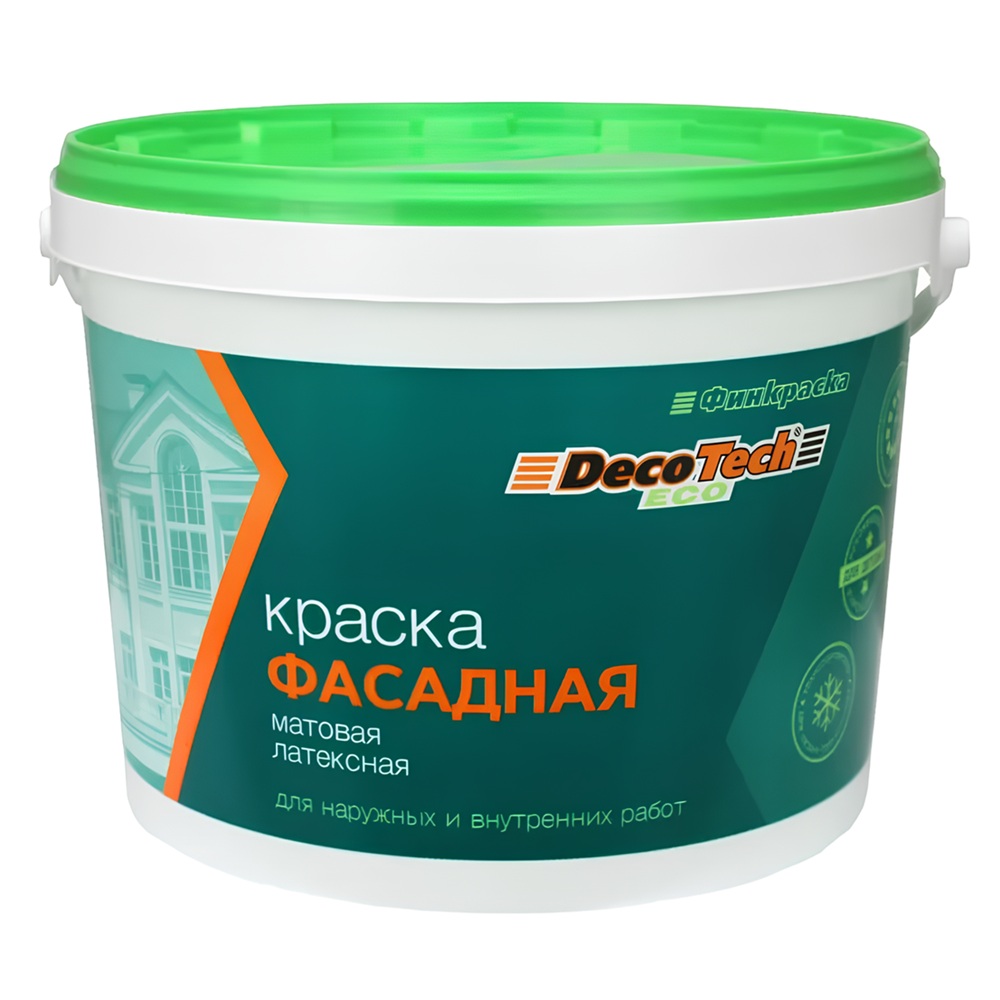 Краска фасадная в/э DecoTech Eco белая 14 кг