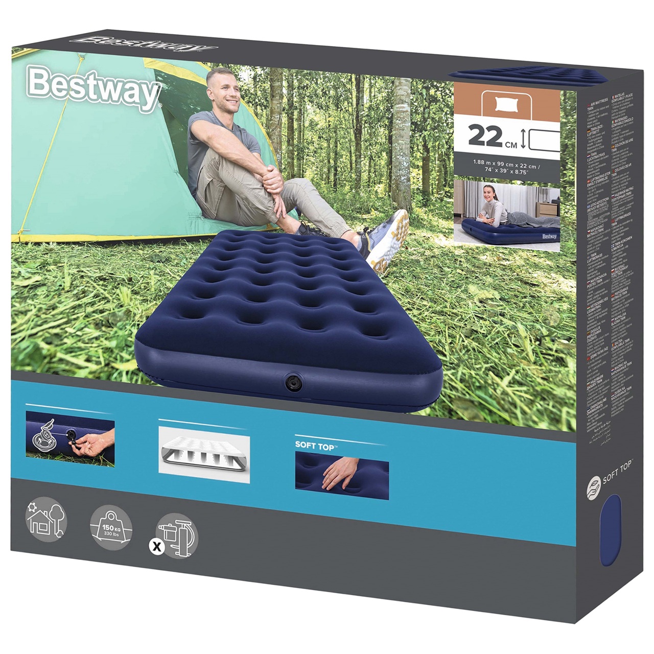 Матрас надувной 99х188х22 см до 150 кг Bestway Pavillo 67001 рем комплект