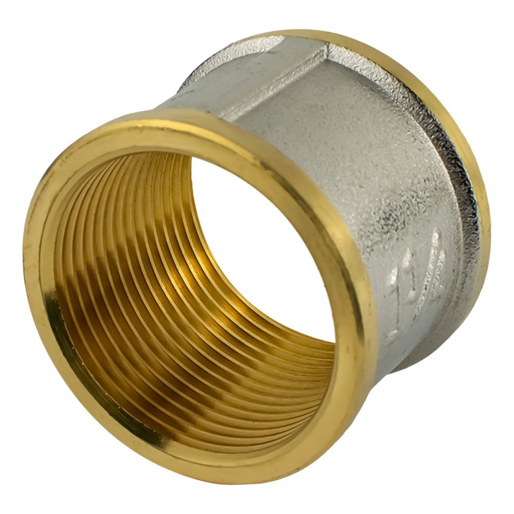 Муфта соединительная латунь никель 1 1/4" ВР