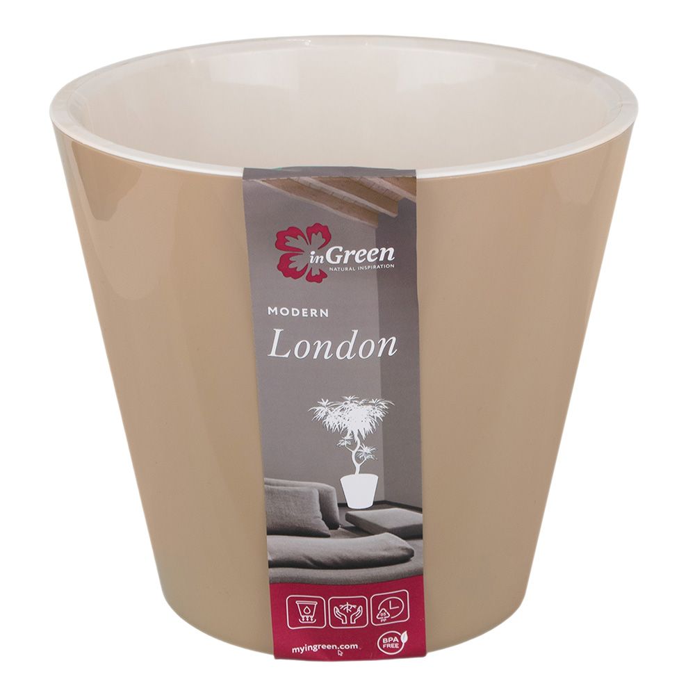 Горшок цветочный London молочный шоколад 23 см 5 л