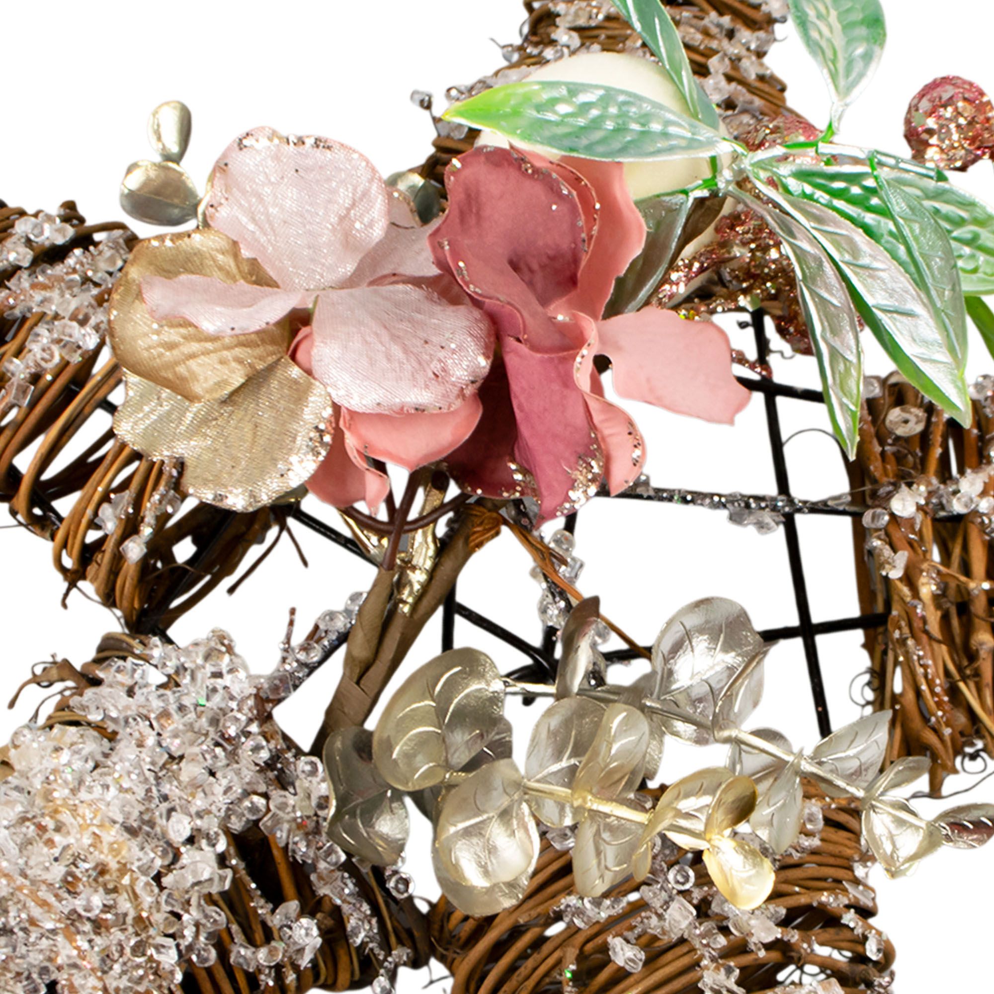 Украшение новогоднее Композиция 30х30х13 см розовый 774608