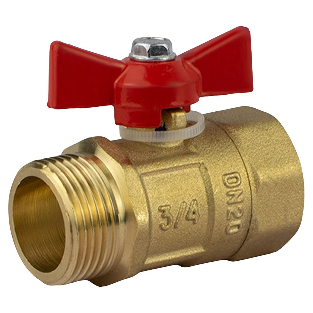 Кран шаровой 3/4" ВР/НР бабочка Практик 131 PN16 Галлоп 103255