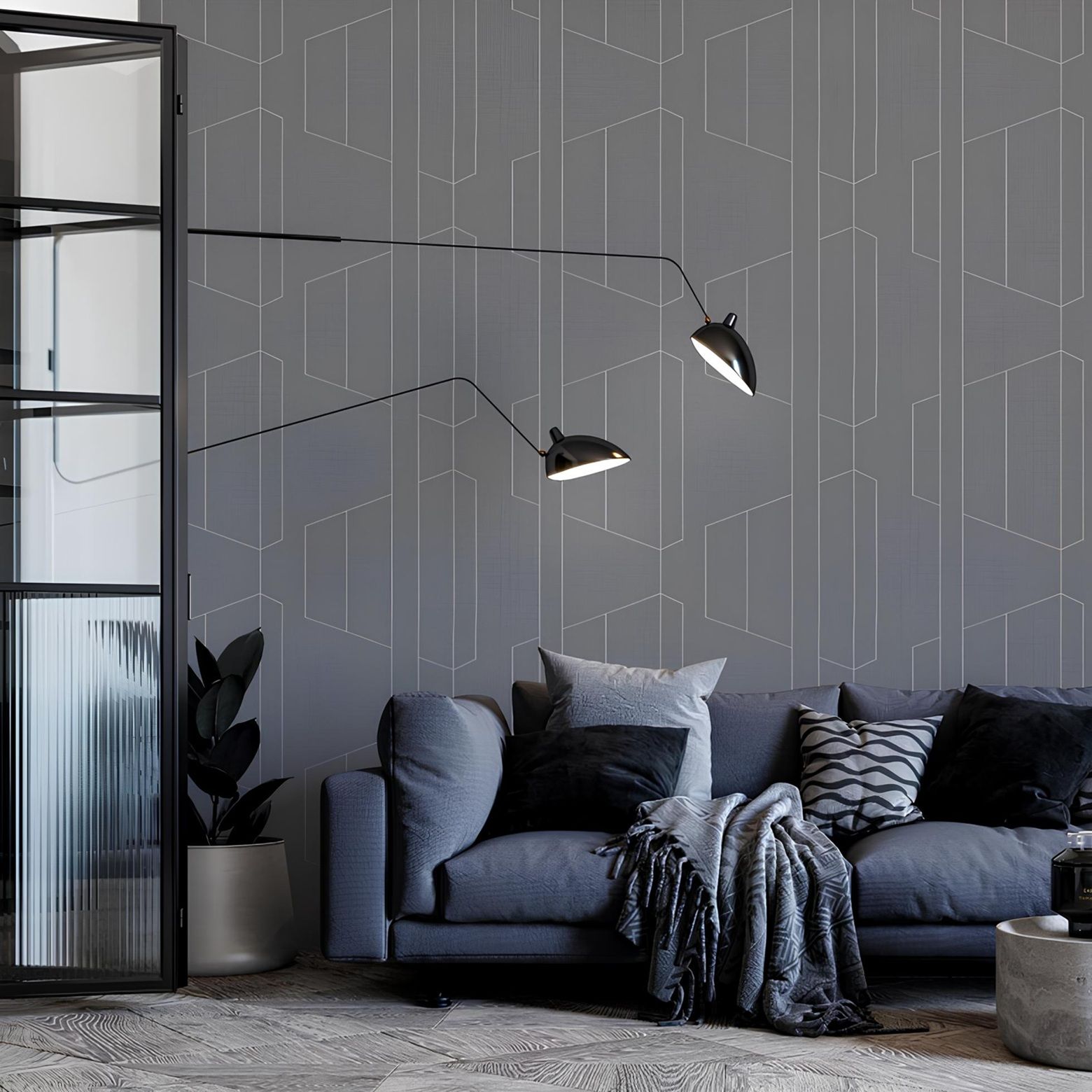 Обои TC72376-44 Палитра 1,06х10 м Trend Lines серый