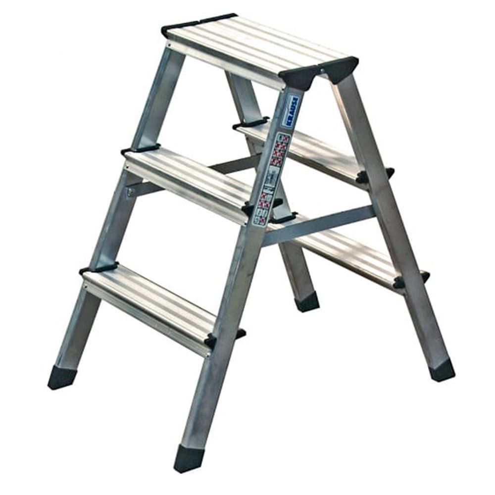 Стремянка алюминиевая двусторонняя 3 ступени