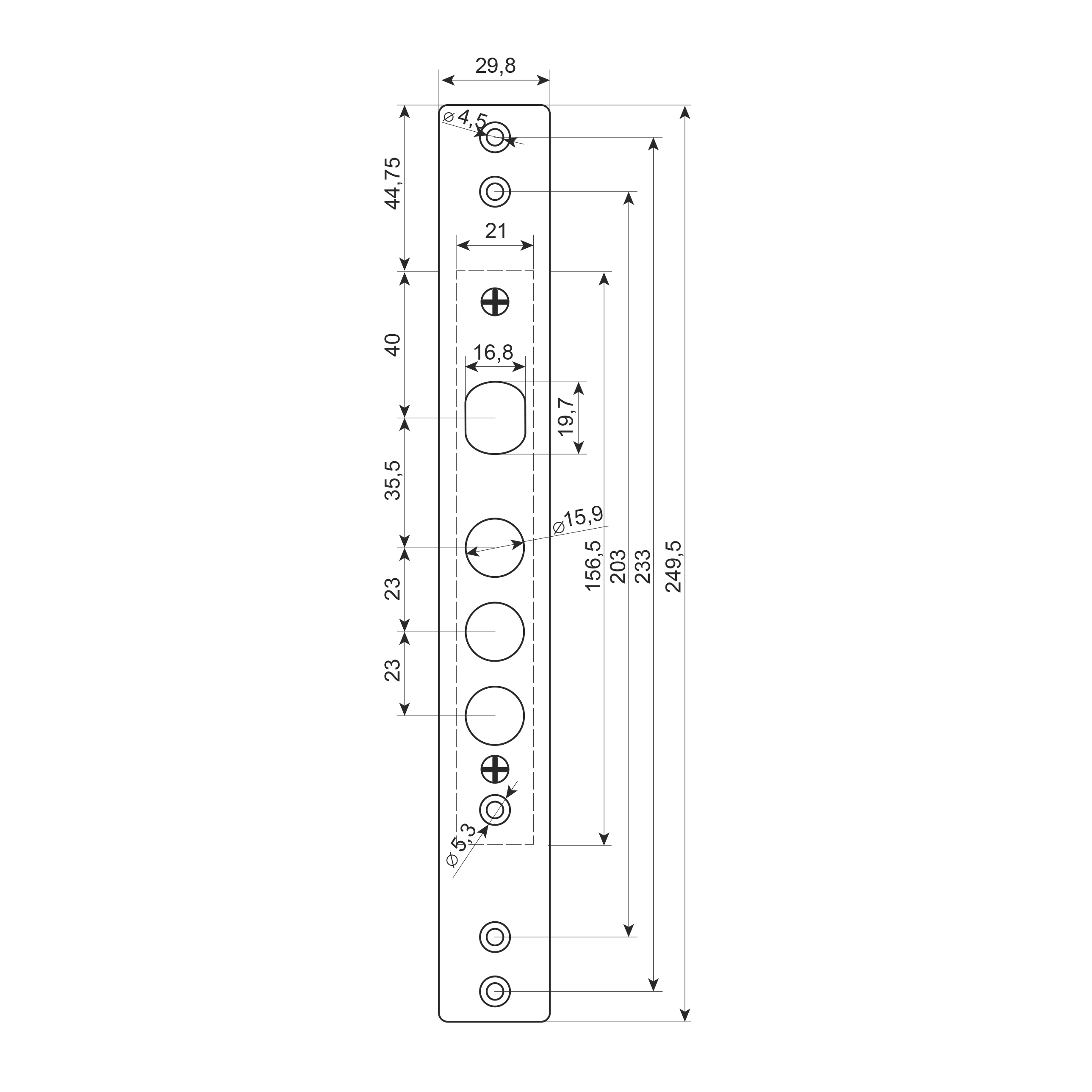 Замок врезной электромеханический с ручкой Apecs Smart SL-3211-68.85/8001-BLM черный