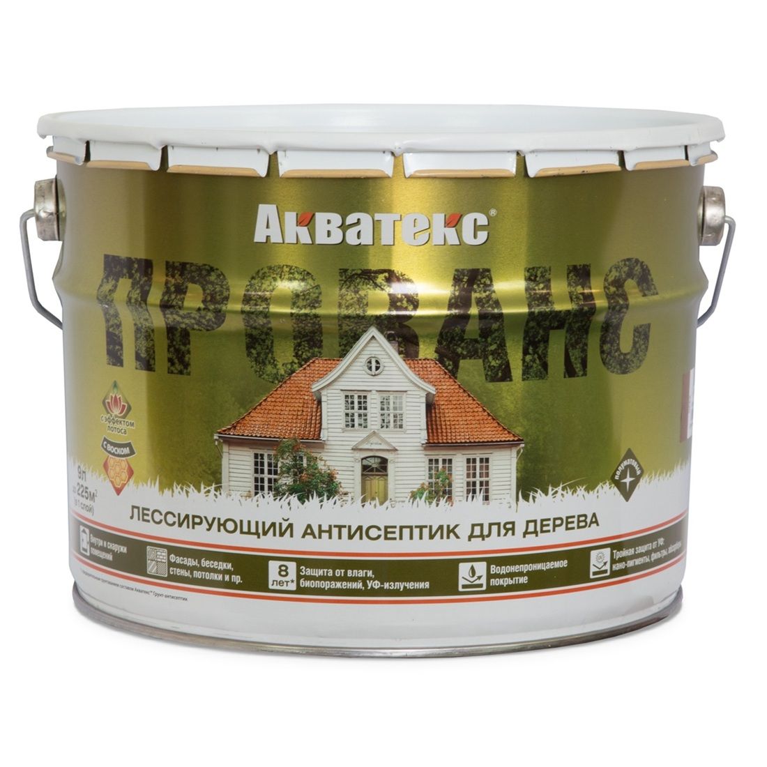 Акватекс Прованс (лессирующий антисептик) бесцветный 9л