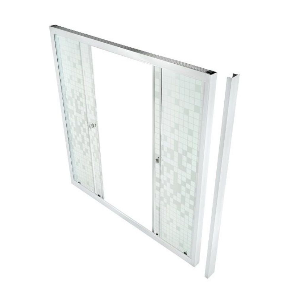 Штора стеклянная на ванну 170 см 2 двери стекло мозаика