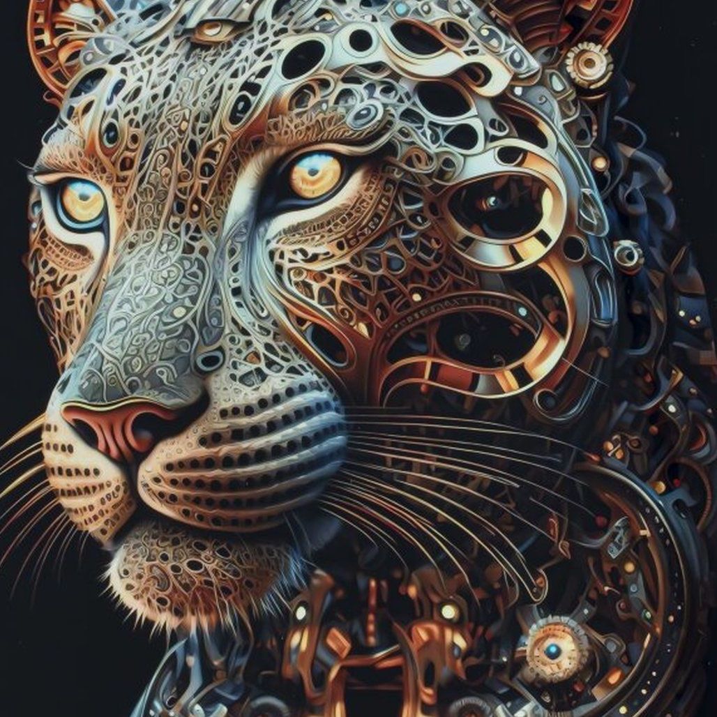 Картина-постер Тигр разноцветный 59,5х79х3,5 см