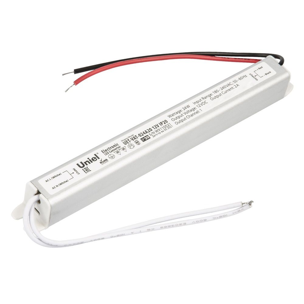 Блок питания ультратонкий 12V 24Вт IP20 UET-VAT-024A20 12V IP20 Uniel