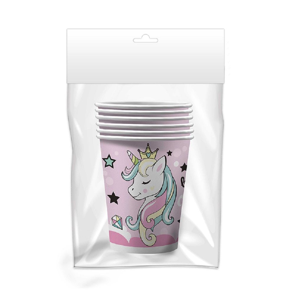 Набор стаканов бумажных Единорог 6 шт 250 мл