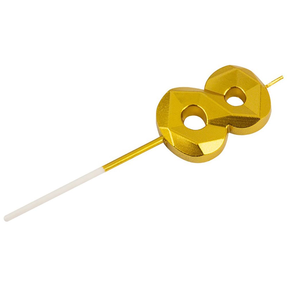 Свеча для торта Цифра 8 золото Волшебная страна