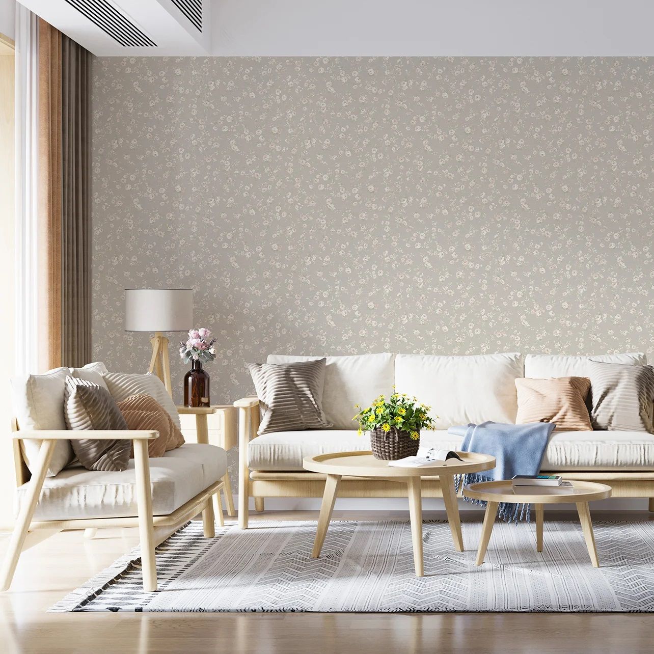 Обои Rasch LA Provence W187104 пудровые цветы мелкие 1,06х10,05 м