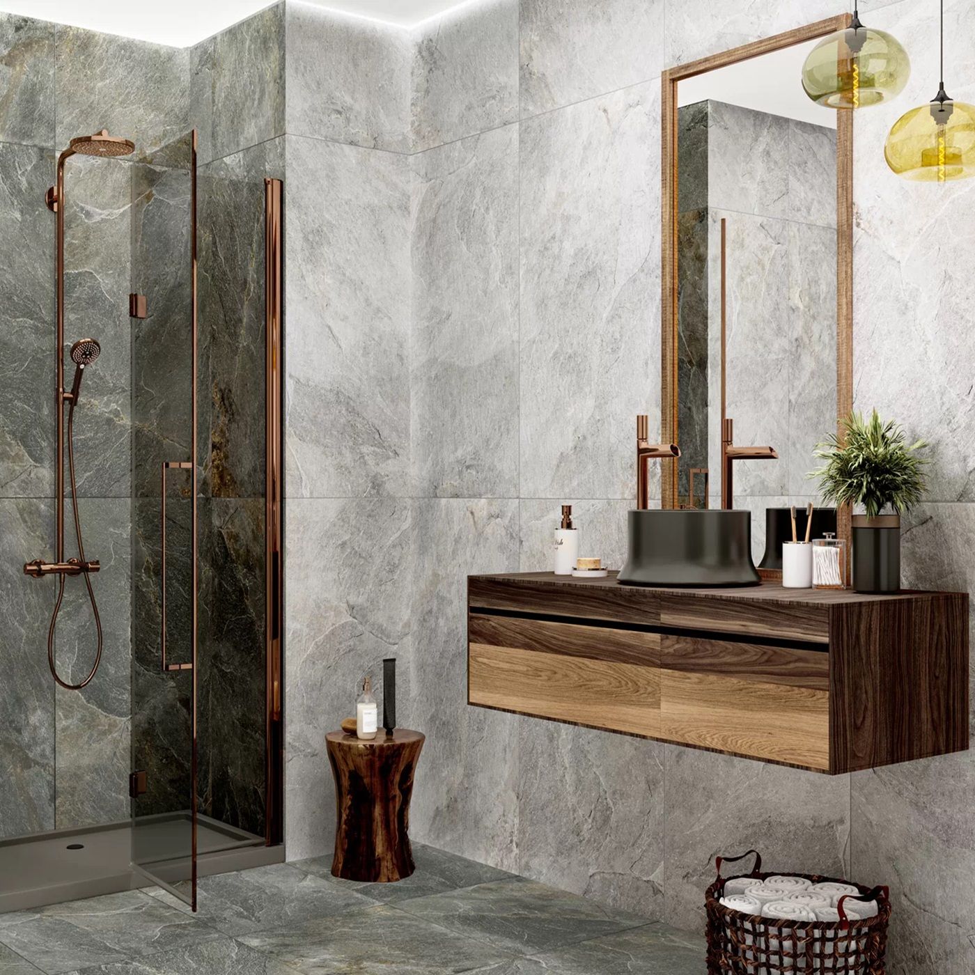 Керамогранит Delacora Stoncrete Gray D120226L 60х120 см 9,5 мм серый лаппатированный 1,44 м2