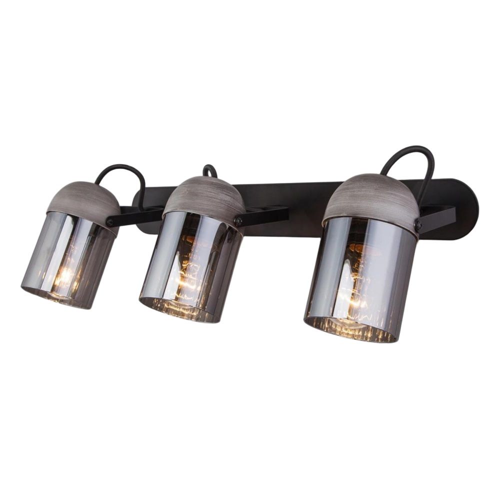 Спот 23090027/3 BK+GR 3x40Вт E27 h23 см черный/серый