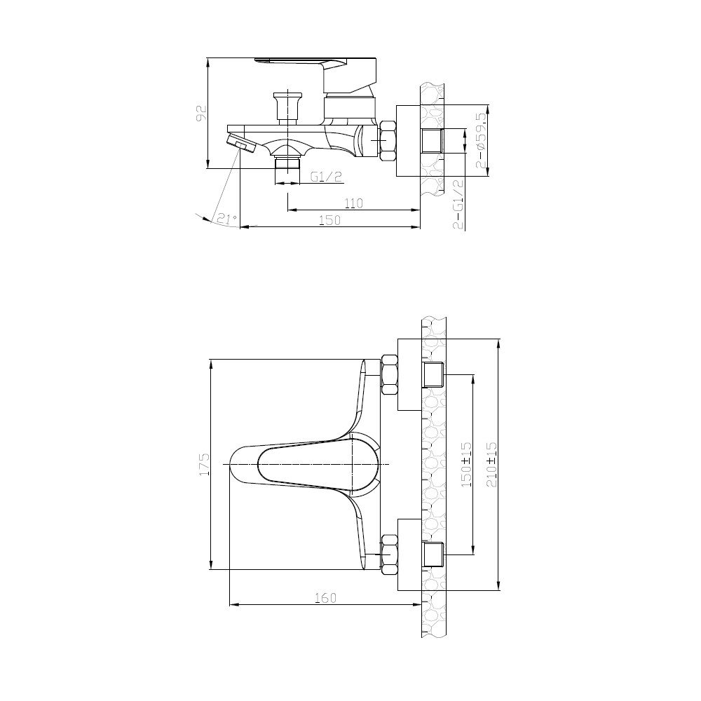 Смеситель для ванны Snow white с коротким изливом SW 54 TW