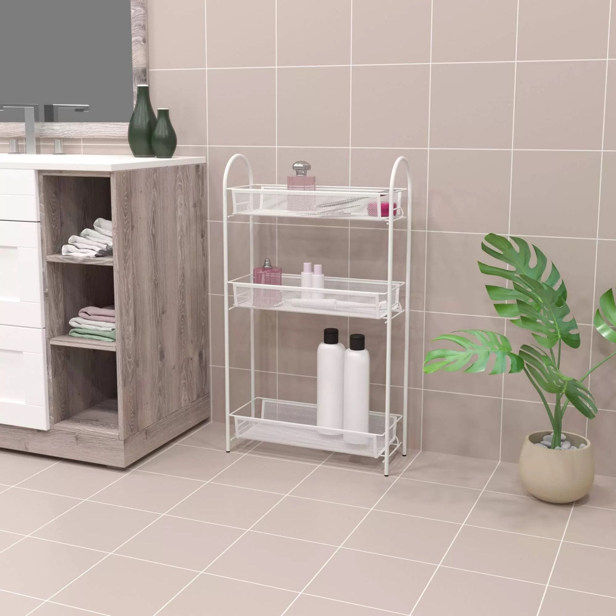 Этажерка Ладья 13 410х750х170 мм 3 секции белая