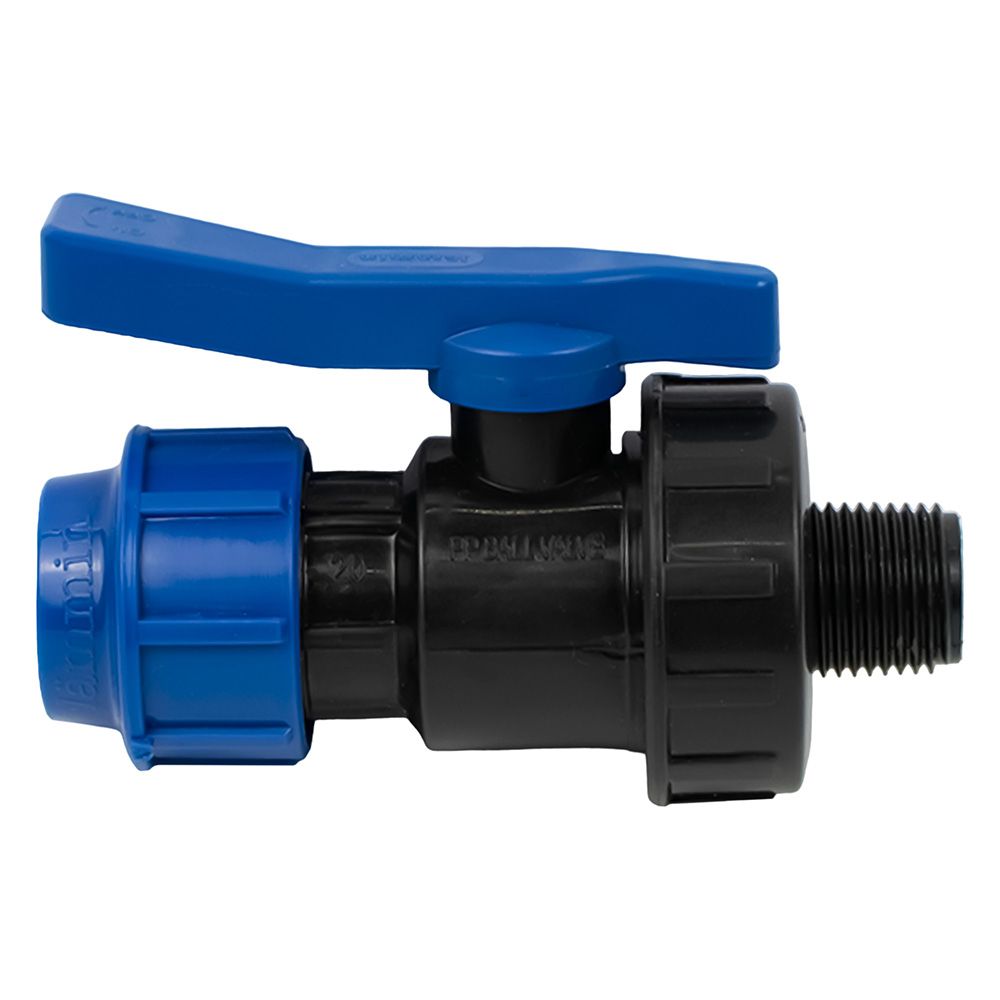 Кран шаровой ПЭ 20 мм x 1/2" НР