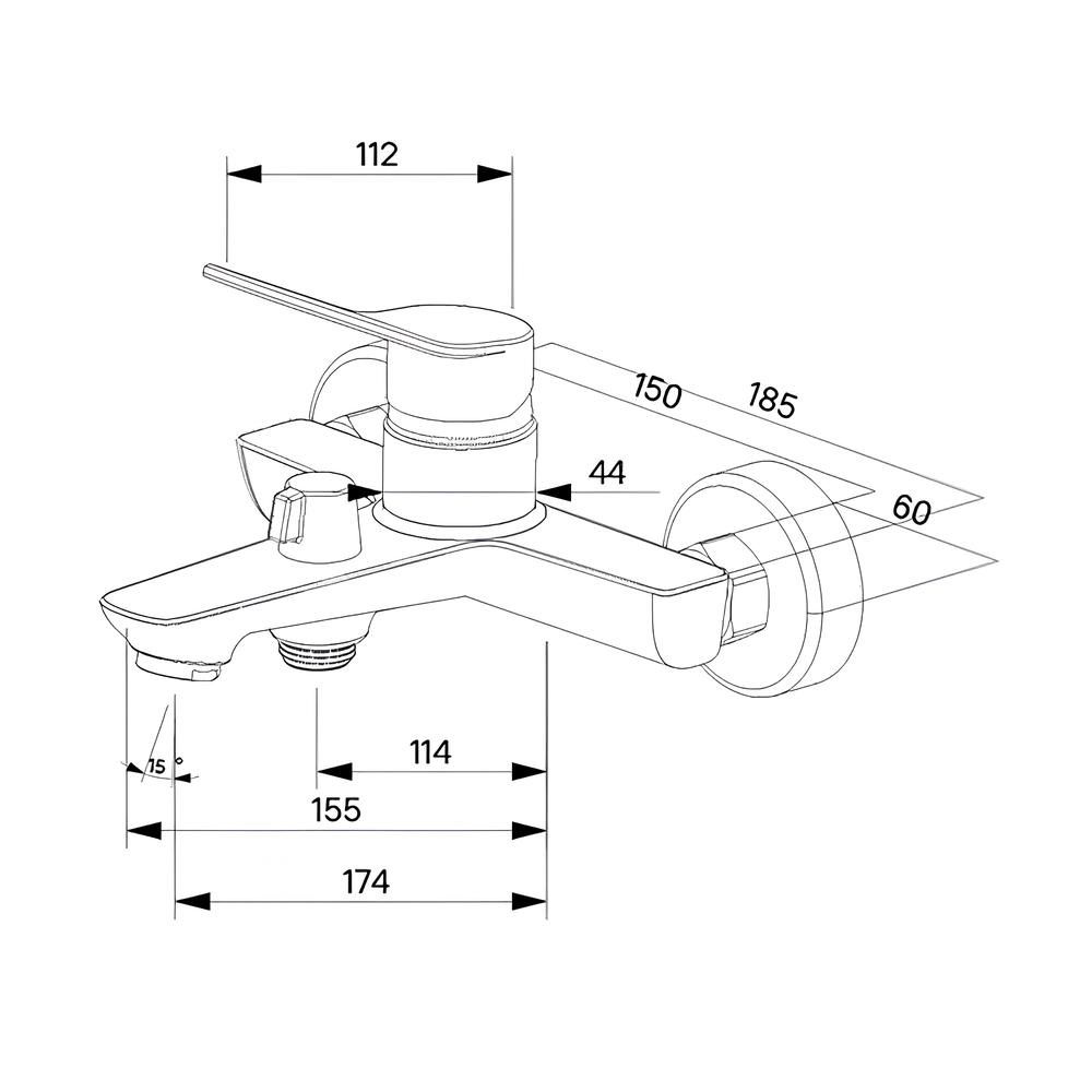 Смеситель для ванны Milardo Enjoy ENJSB00M02 однорычажный