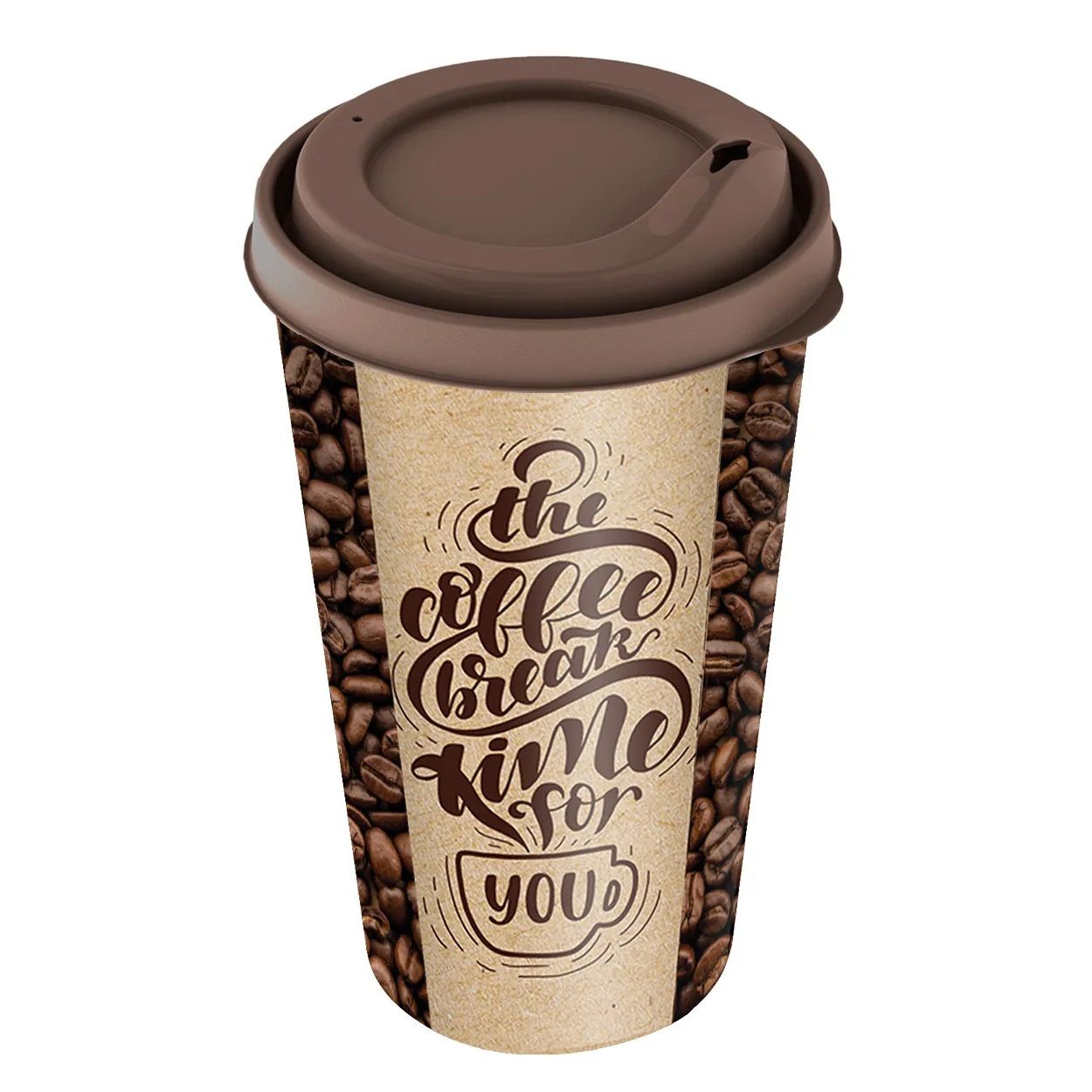 Стакан с крышкой Izi-Go 550 мл темно-коричневый