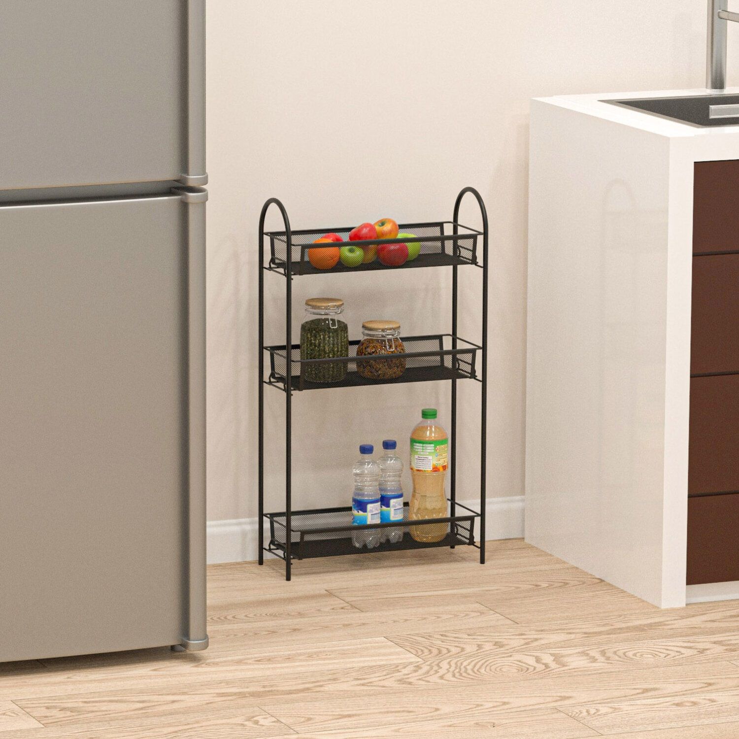 Этажерка Ладья 13 410х750х170 мм 3 секции черная