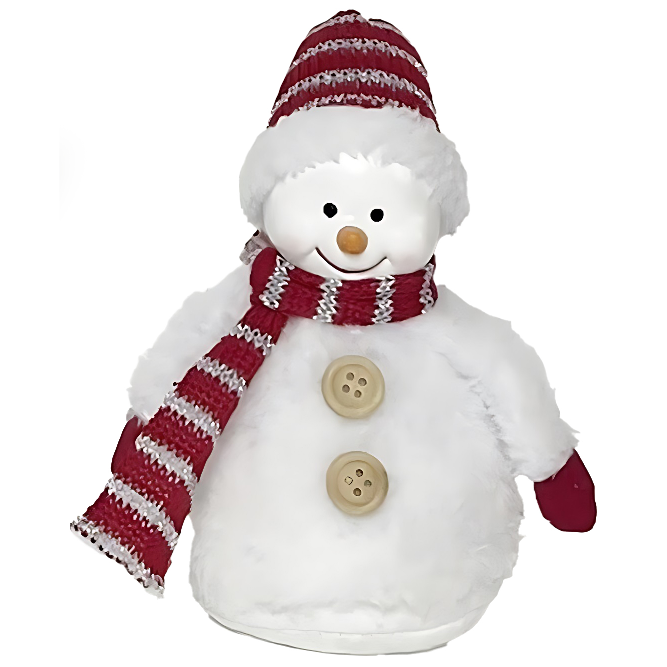 Изделие декоративное Снеговик LED 8,5x8,5x16 см красный/белый