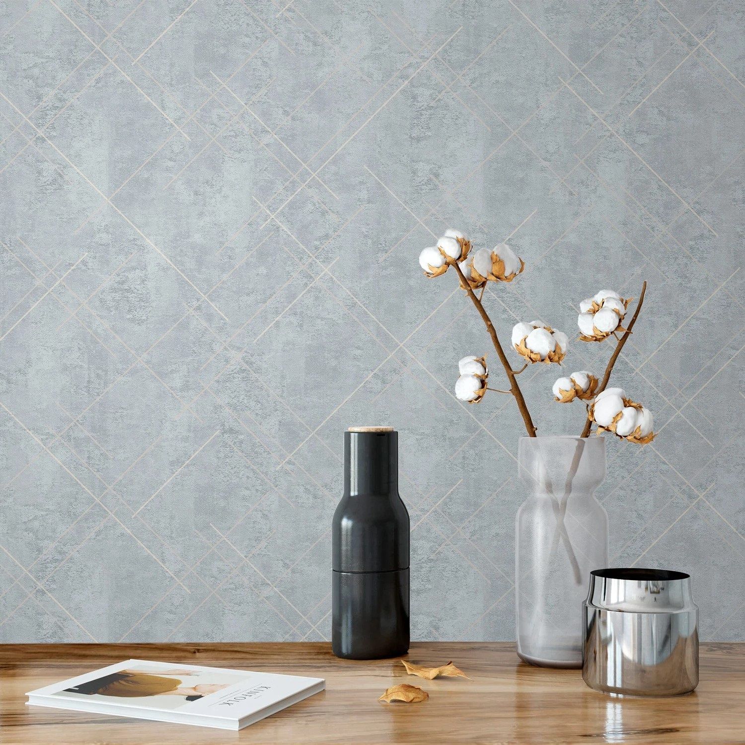 Обои Erismann Lines 60990-04 серые геометрия 1,06х10 м