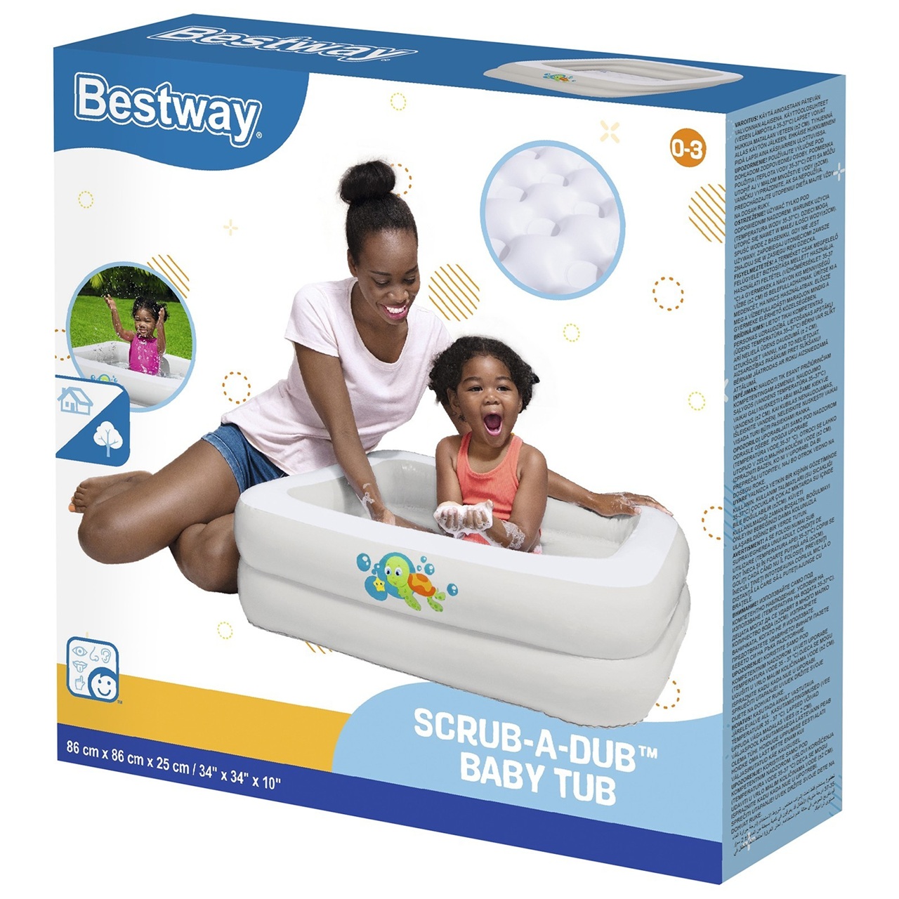 Бассейн детский надувной 86х86х25 см Bestway Baby Tub 51116 рем комплект