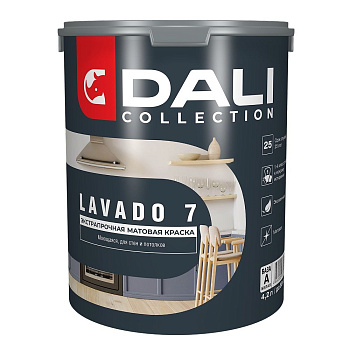 Краска водно-дисперсионная моющаяся Dali Lavado 7 База А белая 4,2 л
