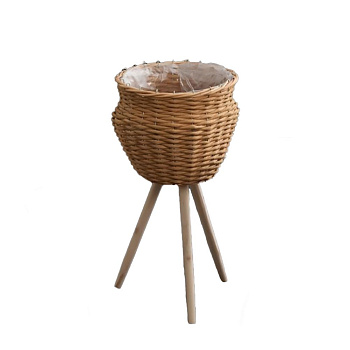 Кашпо коричневое 27х29 см с ножками 2024-7898