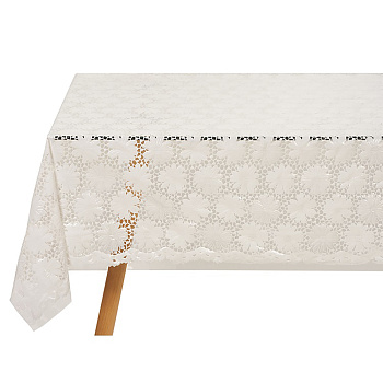 Клеенка ажурная Dekorelle Lace 001 белая 1,32 м
